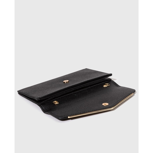 Francescas Clutch Black & Gold Removeable Straps NWT Henrietta Envelope Handbag - Picture 5 of 10